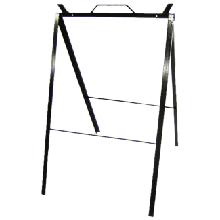Support avec poignée acier peint noir pour panneau 750 750 mm + 2 attaches en S