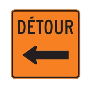 Détour : à gauche